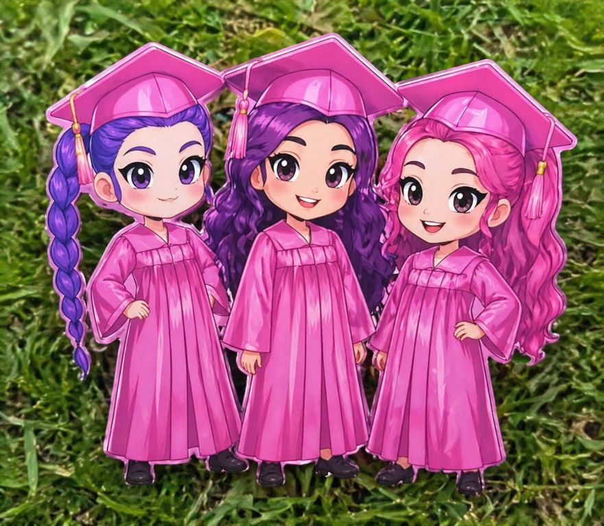 AI-generated KDH fan art — Huntrix group from KPop Demon Hunters